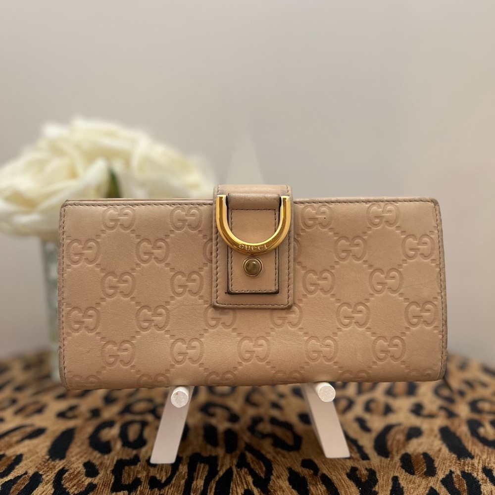 Gucci Tan Embossed Leather Wallet